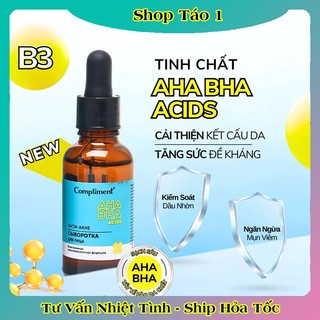[MÀU XANH MỚI] Serum Compliment AHA BHA Anti-Acne giảm mụn, mờ thâm, làm sáng da 27ml của Nga
