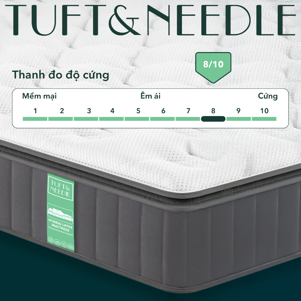 Nệm Latex Hybrid TUFT & NEEDLE, Khung Lò Xo Túi Độc Lập Cách Ly Dao Động Kết Hợp Cao Su Thiên Nhiên | BigBuy360 - bigbuy360.vn
