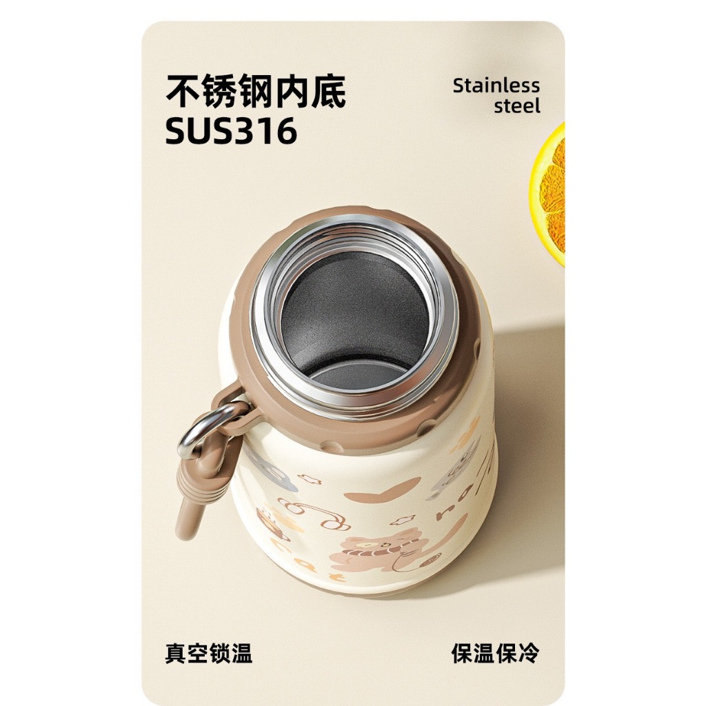 BÌNH GIỮ NHIỆT BLACK CAT INOX 316 CAO CẤP – 2 PHONG CÁCH UỐNG CÓ QUAI XÁCH TIỆN LỢI – DUNG TÍCH 550ML / 750ML