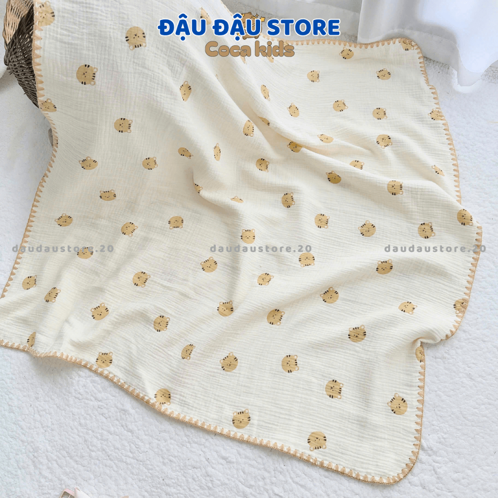Chăn Xô Muslin 4 Lớp 90x100cm Cho Bé Sơ Sinh Mềm Mịn Thoải Mái Dễ Chịu Đậu Đậu Store