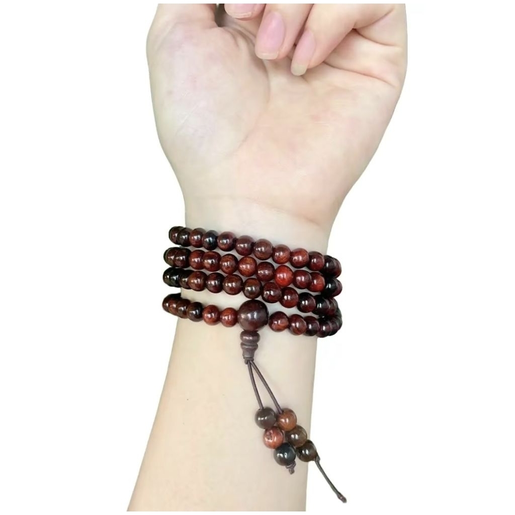Vòng Gỗ Trắc 108 hạt 6 li, 8 li - Chuỗi Tràng hạt đeo Tay, Niệm Phật cho nam và nữ