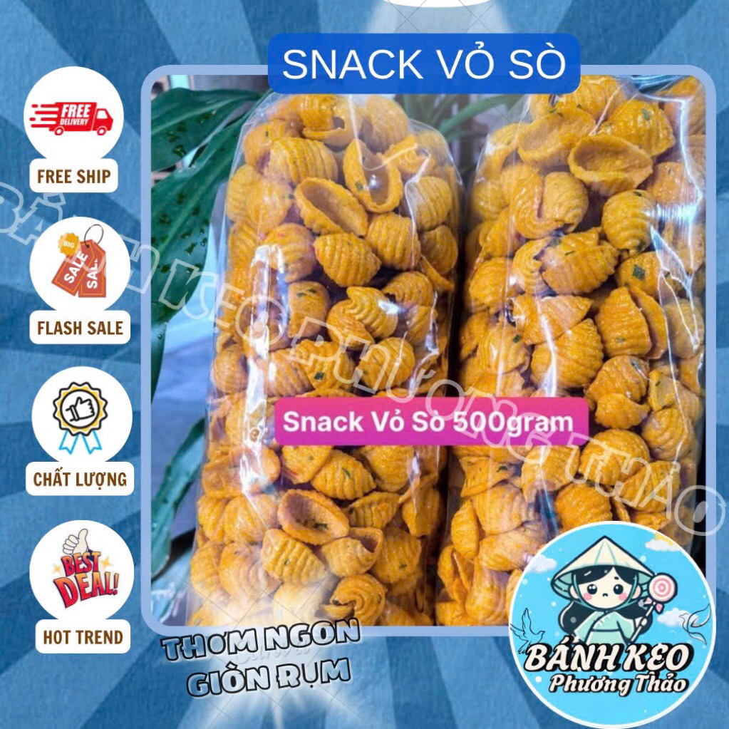 Snack vỏ sò - Snack sò hành thơm ngon đậm vị - Túi 120g- 400g-500g ...