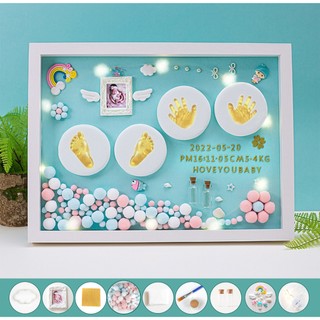 [Cỡ lớn+đẹp] Khung In Dấu Chân Tay Cho Bé - Khung ảnh lưu giữ dấu mốc đầu đời của con