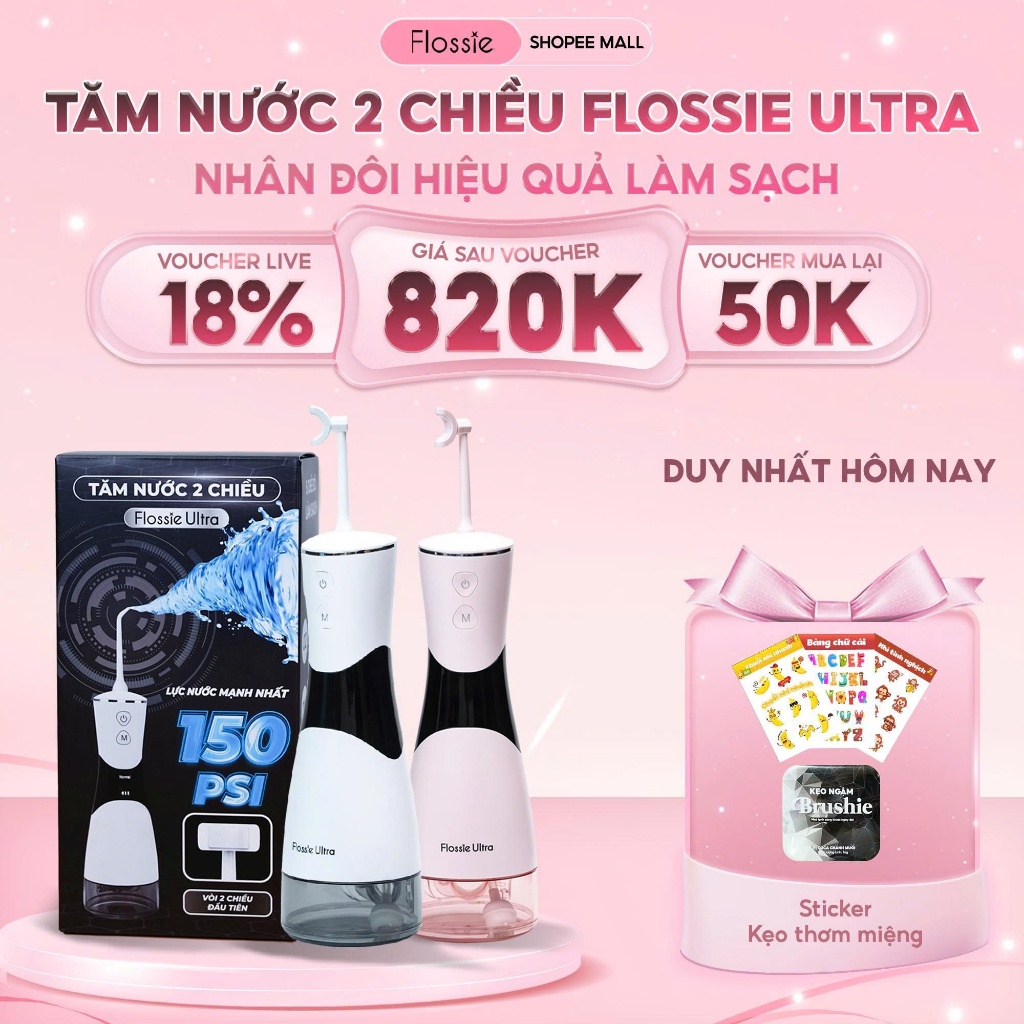[GIÁ 849K TẠI LIVE SHOP] Tăm nước 2 chiều Flossie Ultra chính hãng.Vòi ...