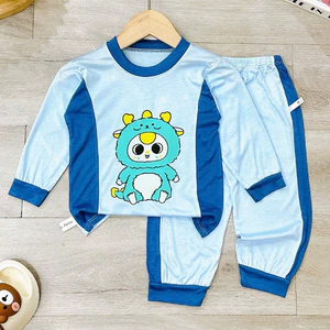 Đồ Bộ Dài thun Lạnh cho Bé TRai, Bé Gái từ 6 -15kg, Vải mềm mát, co giãn, họa tiết dễ thương - D09