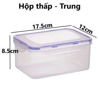 Bộ hộp chữ nhật trong nhựa VIỆT NHẬT - Nắp ron kín khóa gài - Đựng thực phẩm tủ lạnh - MS: 6530