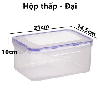 Bộ hộp chữ nhật trong nhựa VIỆT NHẬT - Nắp ron kín khóa gài - Đựng thực phẩm tủ lạnh - MS: 6530