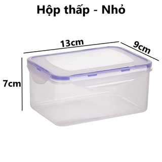 Bộ hộp chữ nhật trong nhựa VIỆT NHẬT - Nắp ron kín khóa gài - Đựng thực phẩm tủ lạnh - MS: 6530