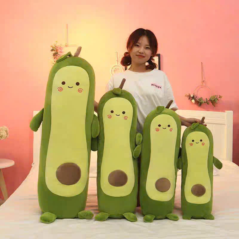Gối ôm thú nhồi bông trái bơ dễ thương – Gấu bông bơ xanh mềm mại, nhiều kích thước, ôm ngủ êm ái