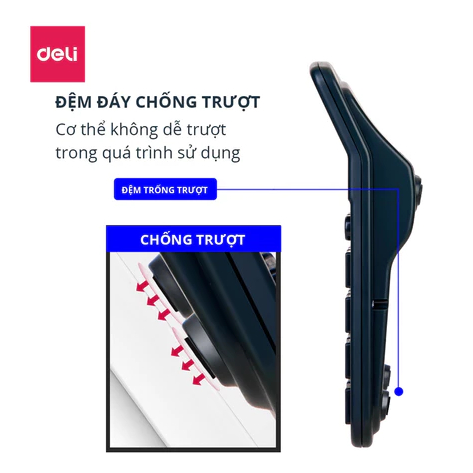Máy Tính Để Bàn Deli 12 Số – Học Sinh, Văn Phòng, Thu Ngân, Năng Lượng Mặt Trời + Pin, Tặng Pin