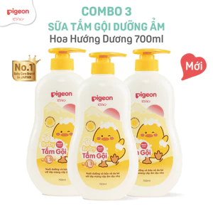 Combo 3 Sữa Tắm Gội Dưỡng Ẩm Cho Bé Pigeon 700ml Dịu Nhẹ Mềm Mại An Toàn Cho Da