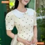 Đầm thiết kế BEMINE cổ sen viền ren họa tiết chấm bi dáng chữ A phù hợp đi làm-MT11097