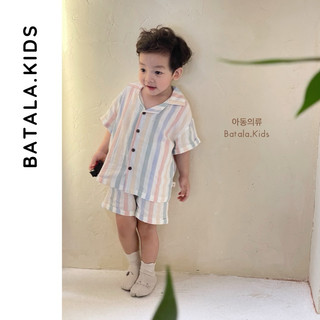 Bộ đồ mùa hè cho bé BATALA KIDS, SET QUẦN ÁO CỘC TAY XÔ MUSLIN hoạ tiết dễ thương cho bé trai bé gái từ 1-6t 