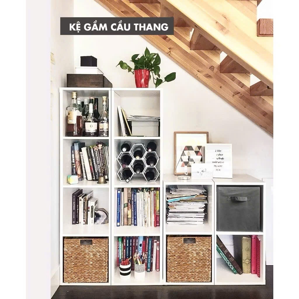 Kệ sách gỗ, kệ decor kệ tổ ong đa năng nhiều tầng lắp ghép tiện lợi chất liệu gỗ MDF bền đẹp