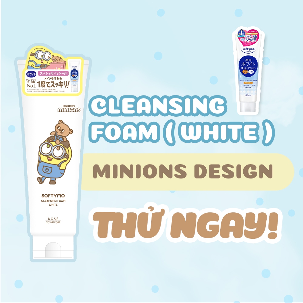 Sữa Rửa Mặt Tẩy Trang Phiên Bản Giới Hạn Minions Kosé Softymo Cleansing Foam 190g (2 Loại)
