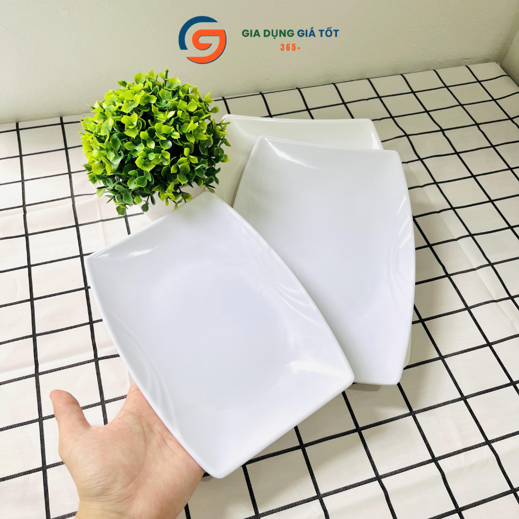 Đĩa nhựa phíp hình chữ nhật giả sứ cao cấp chịu nhiệt cao