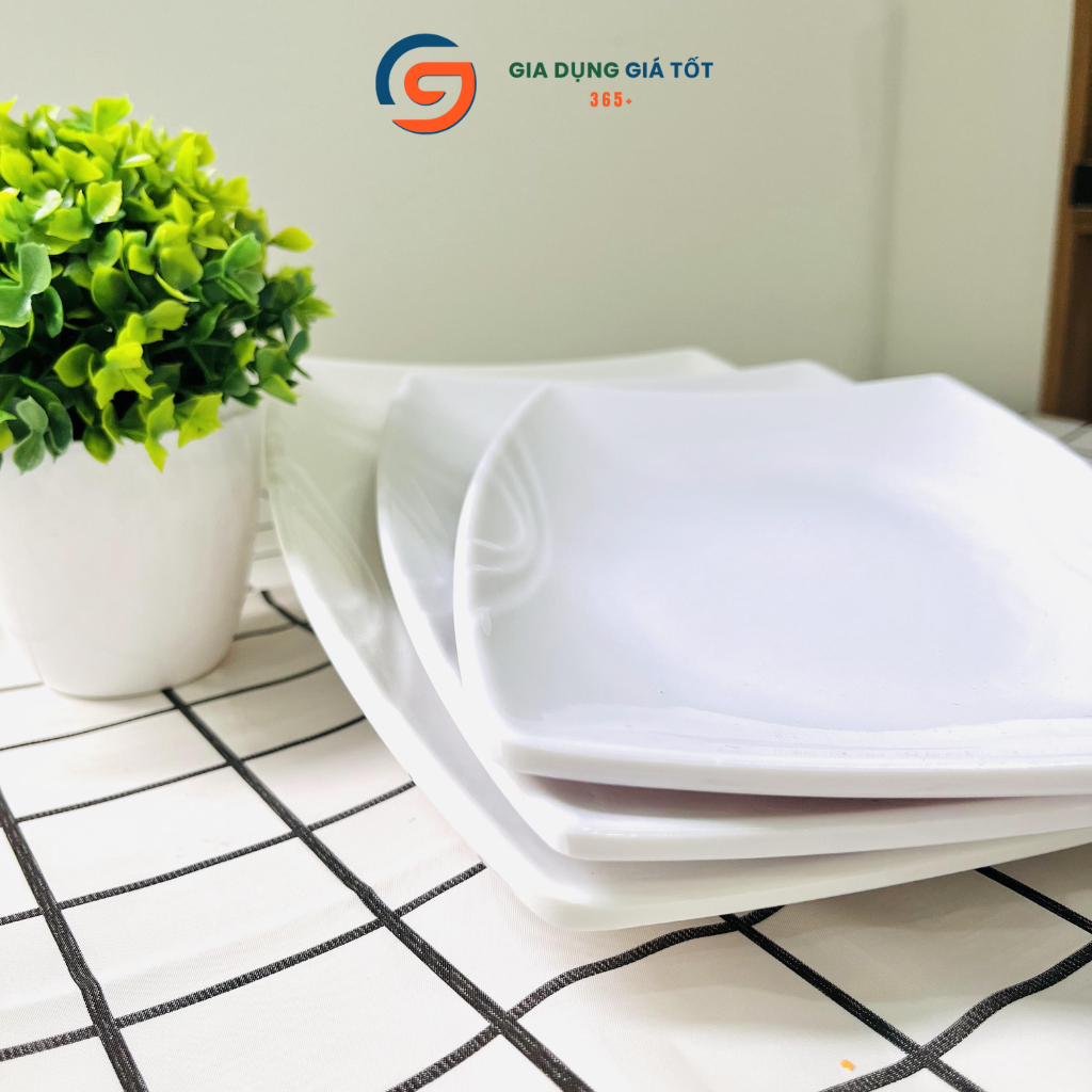 Đĩa nhựa phíp hình chữ nhật giả sứ cao cấp chịu nhiệt cao