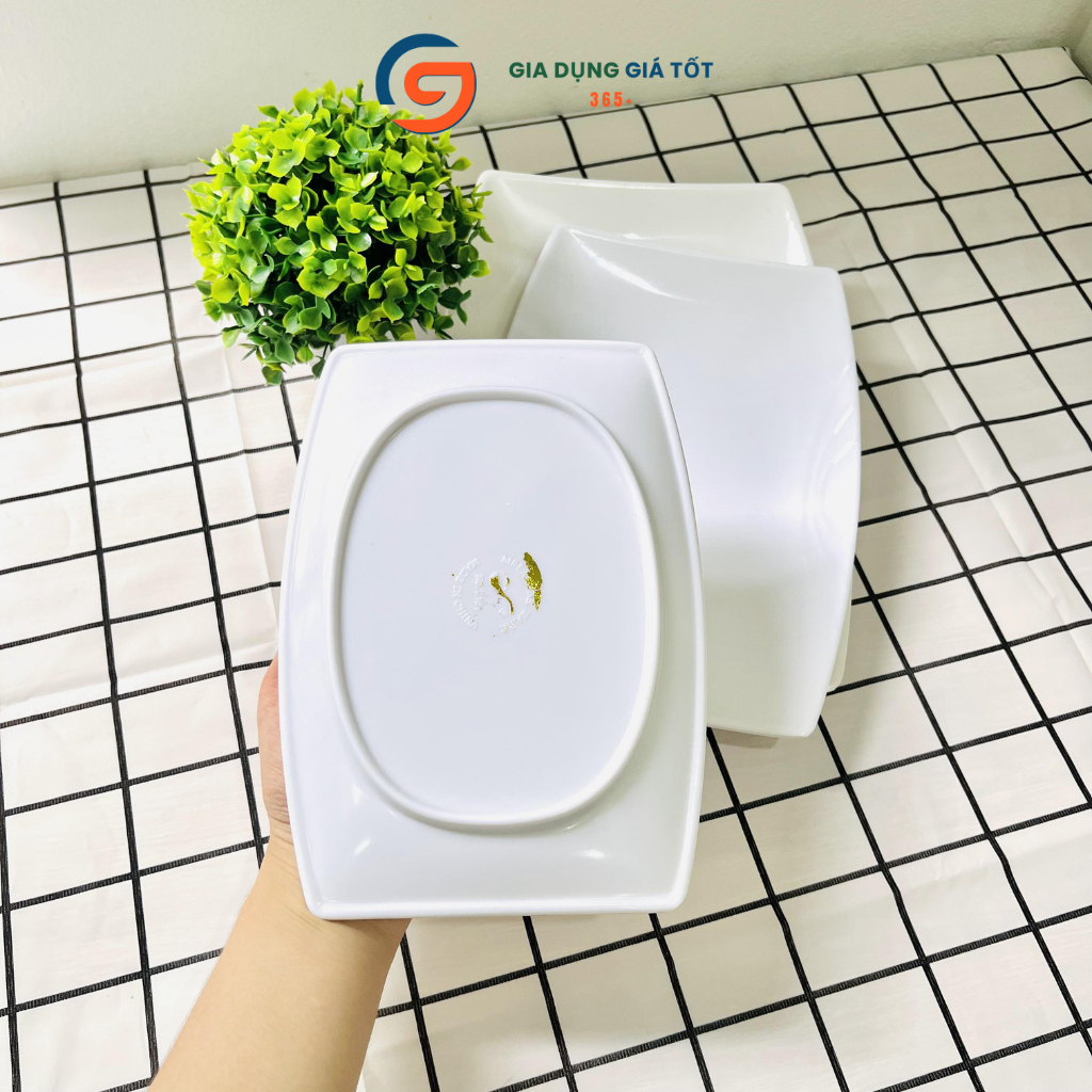 Đĩa nhựa phíp hình chữ nhật giả sứ cao cấp chịu nhiệt cao