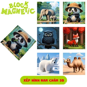 Khối Nam Châm Xếp Hình 3D Theo Chủ Đề - 6 Mặt, Kích Thước Lớn, Phát Triển Tư Duy Cho Bé