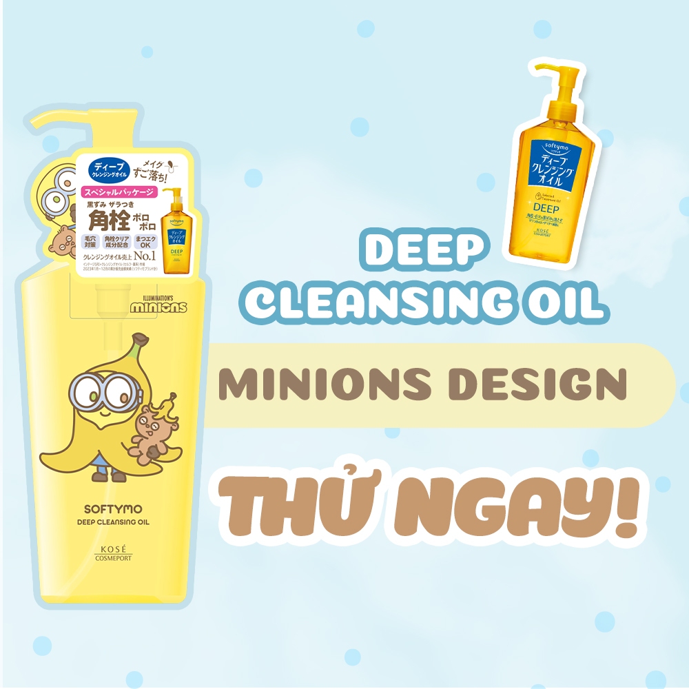 Dầu Tẩy Trang Phiên Bản Giới Hạn Minions Kosé Softymo Cleansing Oil 240mL (2 Loại)