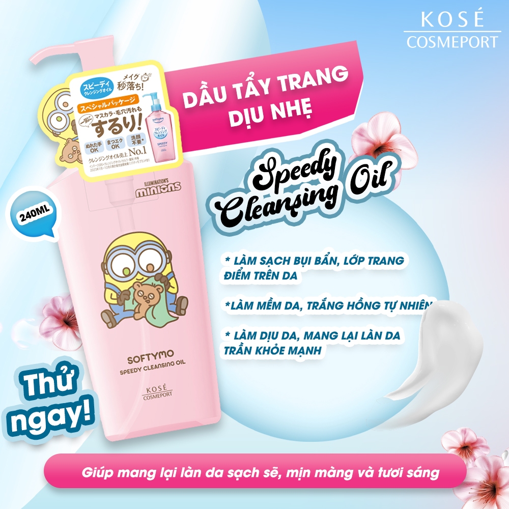 Dầu Tẩy Trang Phiên Bản Giới Hạn Minions Kosé Softymo Cleansing Oil 240mL (2 Loại)
