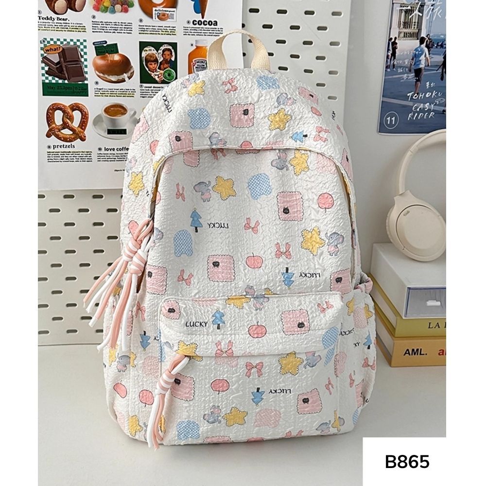 Balo đi học vải sốp họa tiết ngôi sao cute style nữ tính Ulzzang cho học sinh các cấp B865 gagastore