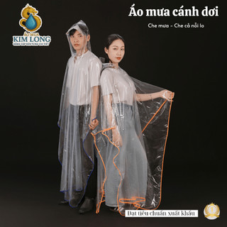 ÁO MƯA CÁNH DƠI CÓ VIỀN TRONG SUỐT - CÓ KHẨU TRANG PHÙ HỢP VỚI THỜI TRANG