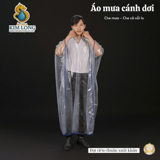 ÁO MƯA CÁNH DƠI CÓ VIỀN TRONG SUỐT - CÓ KHẨU TRANG PHÙ HỢP VỚI THỜI TRANG