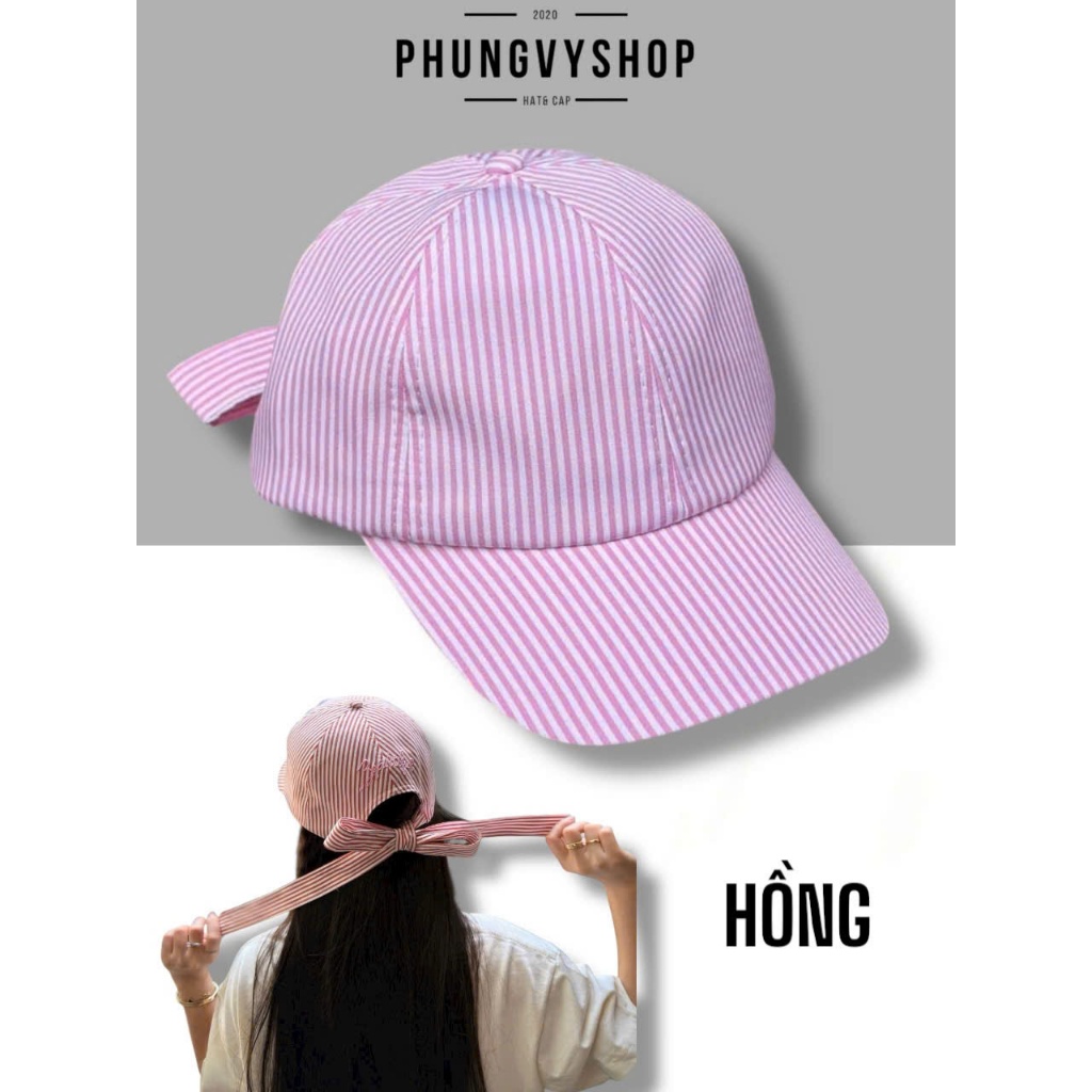 Mũ bucket tai bèo vành lưỡi trai unisex nam nữ phungvyshop-nón / SỌC CỘT SAU BEAU  /