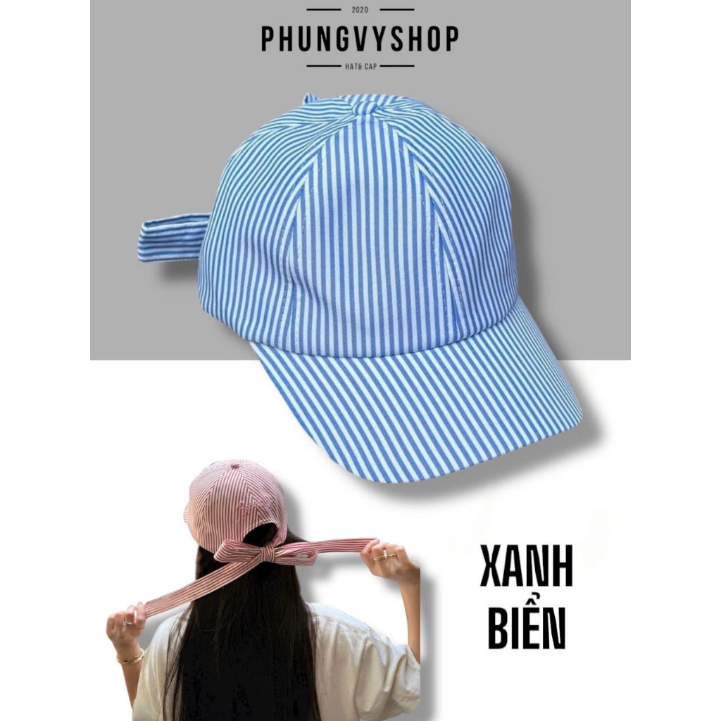 Mũ bucket tai bèo vành lưỡi trai unisex nam nữ phungvyshop-nón / SỌC CỘT SAU BEAU  /