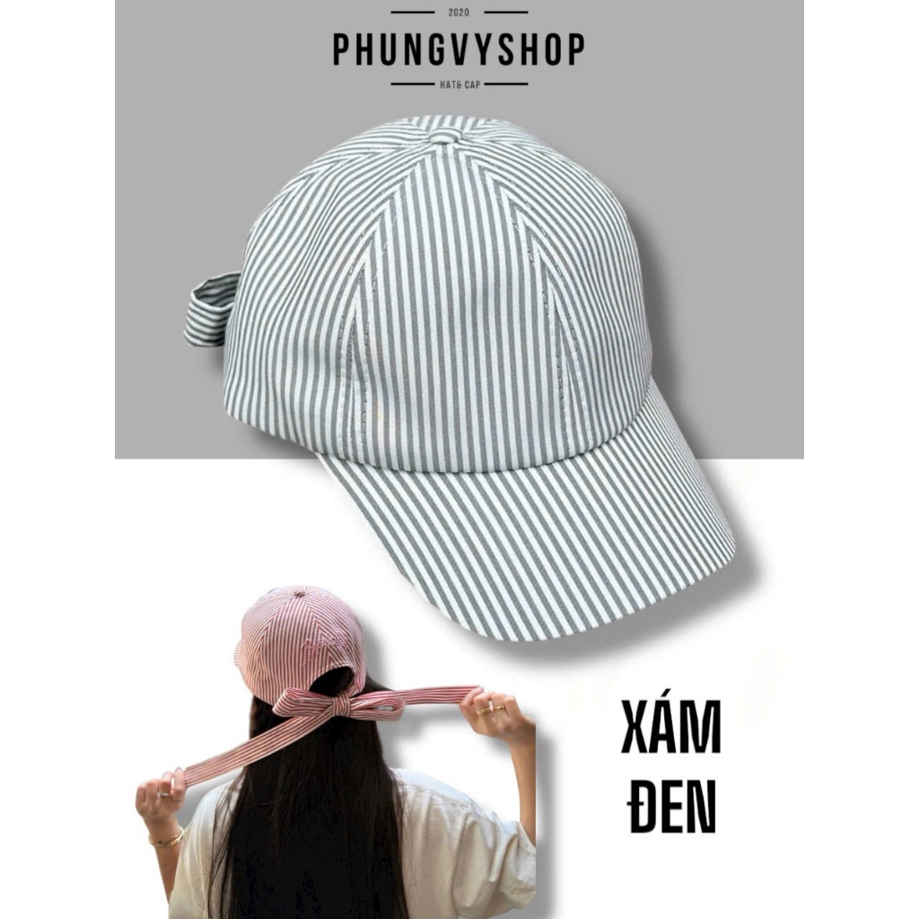 Mũ bucket tai bèo vành lưỡi trai unisex nam nữ phungvyshop-nón / SỌC CỘT SAU BEAU  /