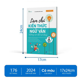 Sách - Tham khảo Lớp 8 - Combo Làm chủ kiến thức Ngữ Văn bằng sơ đồ tư duy Lớp 8 (Tập 1 + Tập 2) - TKBooks