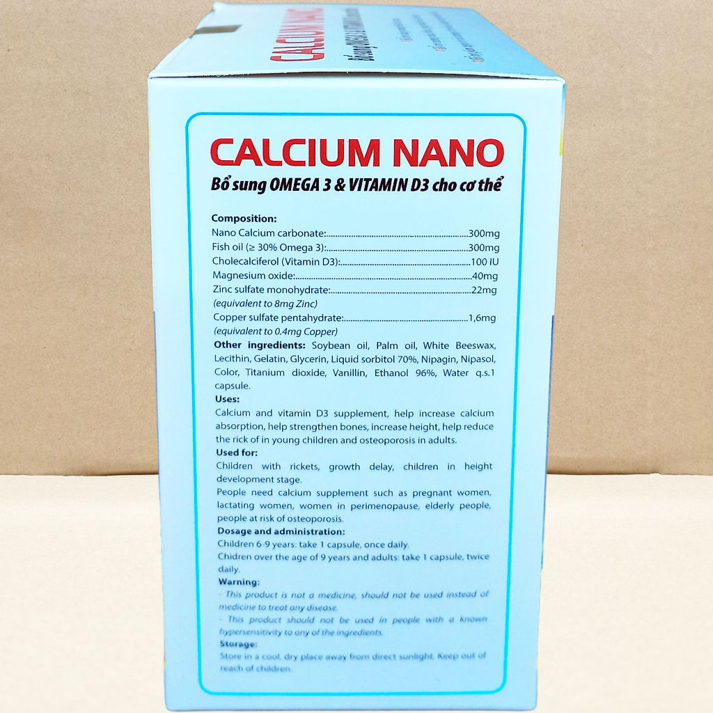 Combo 3 Hộp Calcium Nano Đại Dương 100 Viên - Rostex - Vinaphar - Vitamin Chữa Lành