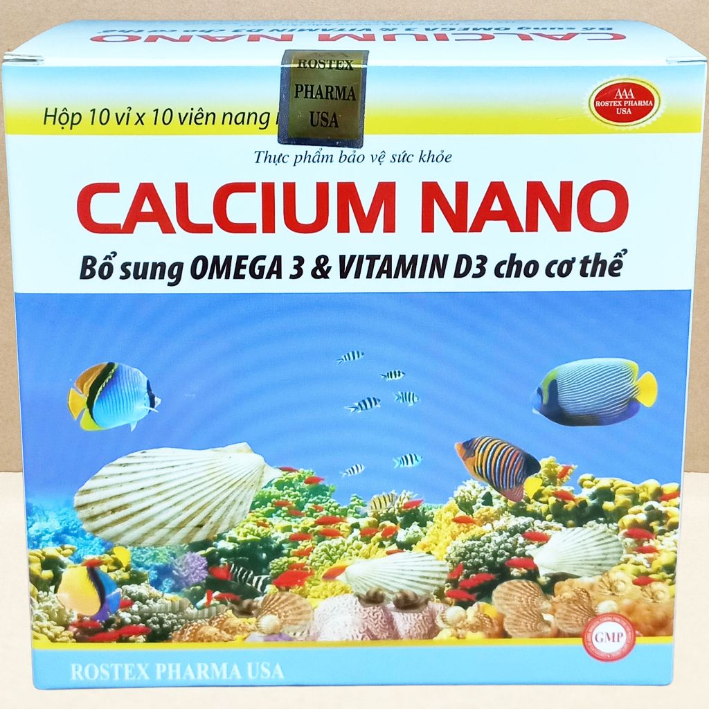 Combo 3 Hộp Calcium Nano Đại Dương 100 Viên - Rostex - Vinaphar - Vitamin Chữa Lành