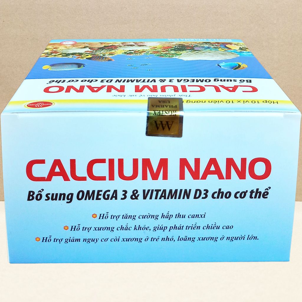 Combo 3 Hộp Calcium Nano Đại Dương 100 Viên - Rostex - Vinaphar - Vitamin Chữa Lành