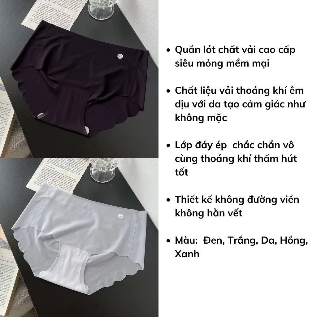 COMBO 5 Quần lót nữ su thạch mỏng nhẹ mềm mại thoáng mát cạp vừa tôn dáng gợi cảm sexy LANIXA L1029