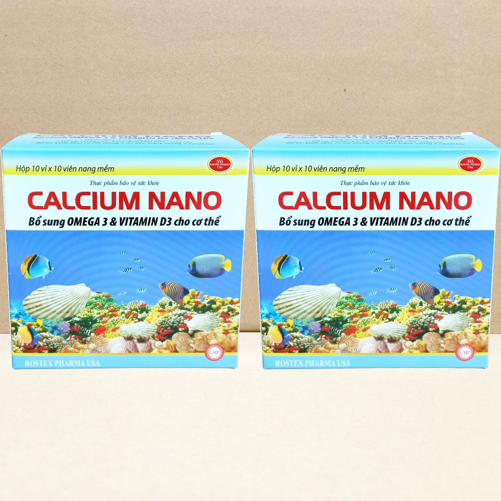 Combo 2 Hộp Calcium Nano Đại Dương 100 Viên - Rostex - Vinaphar - Vitamin Chữa Lành