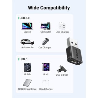 Đầu chuyển đổi USB-C cái sang USB-A đực 2.0 | Sạc nhanh 18W | Truyền tải dữ liệu 480Mbps | BH 18 tháng 1 đổi 1 45275