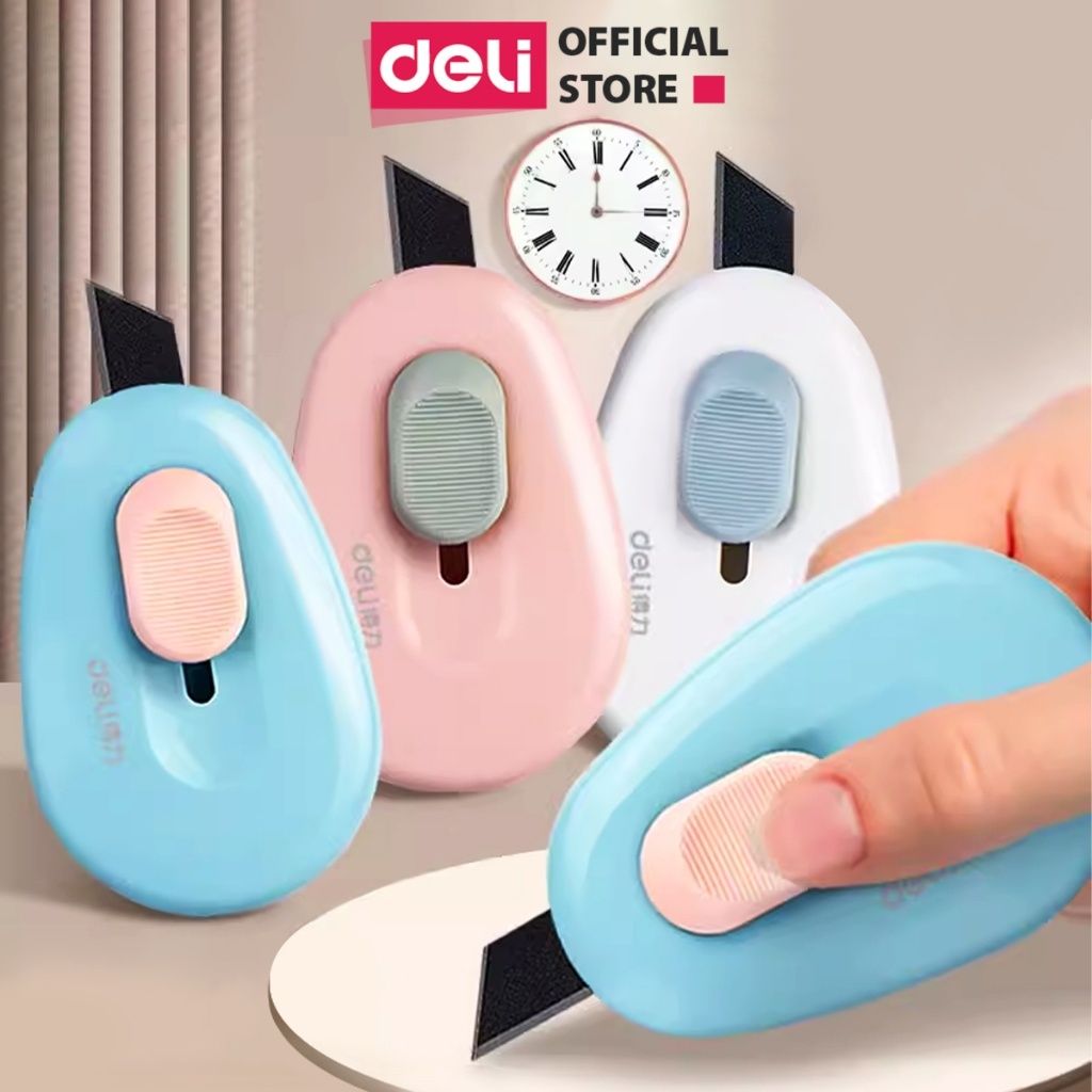 Dao Rọc Giấy Mini Deli – 35mm – Siêu Dễ Thương, Đủ Màu – Tiện Lợi Cho Học Tập, Văn Phòng