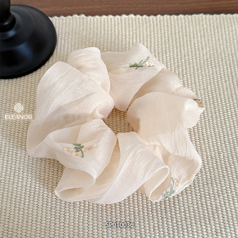 Dây buộc tóc nữ scrunchies Eleanor Accessories to phồng thêu hoa phụ kiện tóc cột tóc nữ 10036