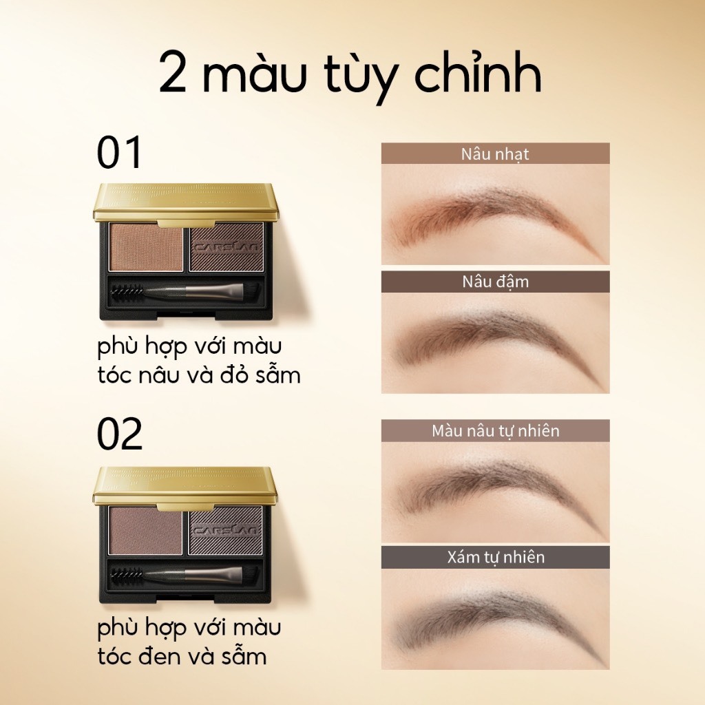 Casrlan Phấn Kẻ Lông Mày Dạng Bột Carslan 2 Màu Hiệu Ứng Kép 3g | NHÍM HOUSE