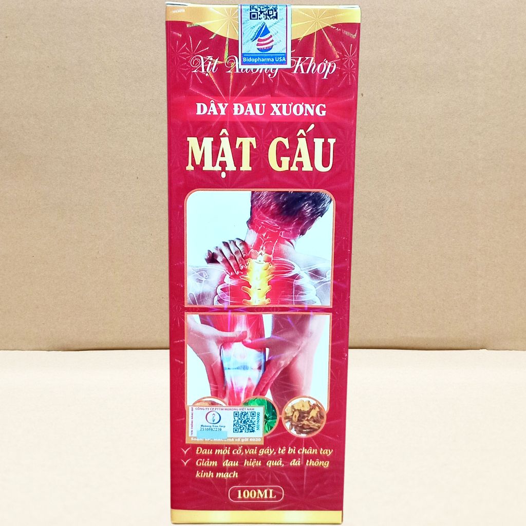 (Đỏ) Xịt Xương Khớp Dây Đau Xương MẬT GẤU - Mekong - Bidopharma - Vitamin Chữa Lành