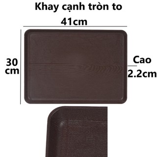 Khay chữ nhật vân gỗ Hàn Quốc nhựa Việt Nhật đựng đồ ăn, phục vụ hàng quán ms: 5708/ 5709/ 5710/ 5711/ 5712
