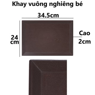 Khay chữ nhật vân gỗ Hàn Quốc nhựa Việt Nhật đựng đồ ăn, phục vụ hàng quán ms: 5708/ 5709/ 5710/ 5711/ 5712