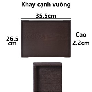 Khay chữ nhật vân gỗ Hàn Quốc nhựa Việt Nhật đựng đồ ăn, phục vụ hàng quán ms: 5708/ 5709/ 5710/ 5711/ 5712