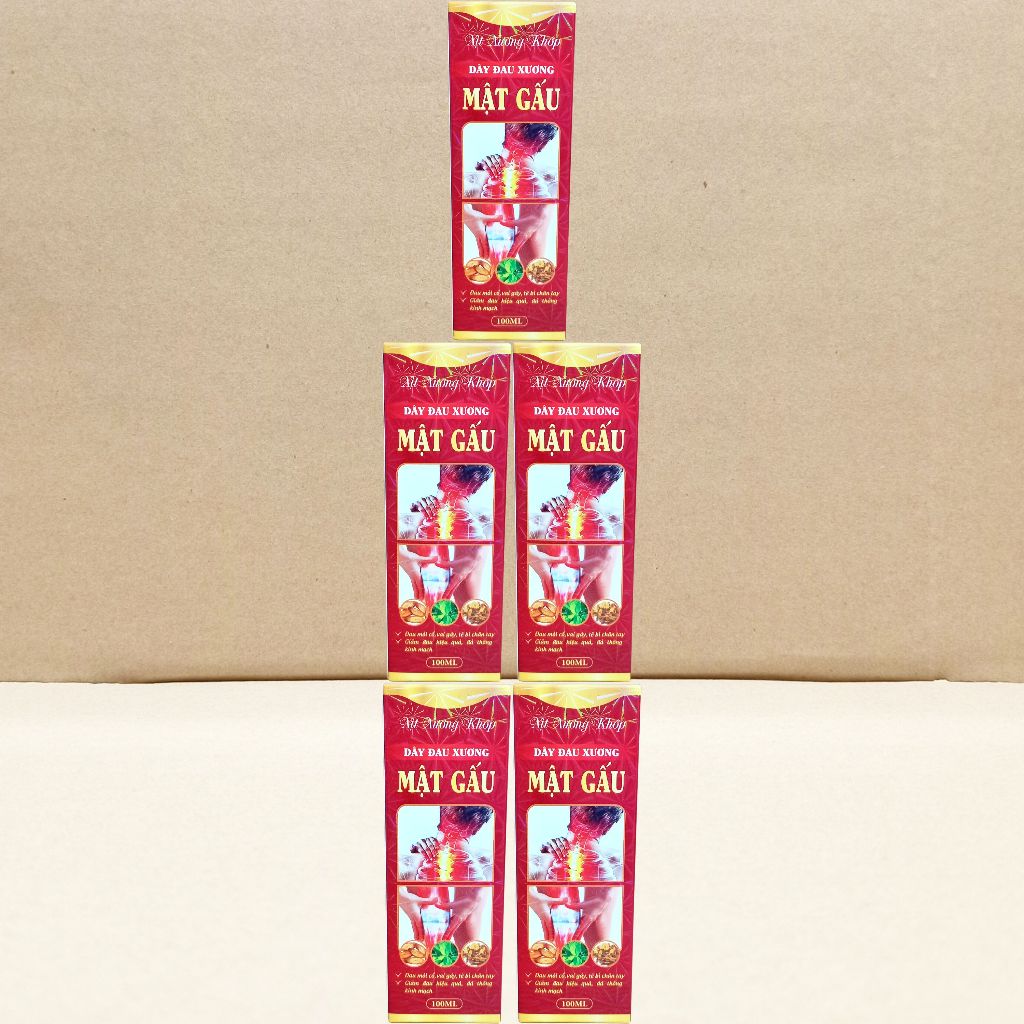 Combo 5 Hộp (Đỏ) Xịt Xương Khớp Dây Đau Xương Mật Gấu - Mekong - Bidopharma - Vitamin Chữa Lành