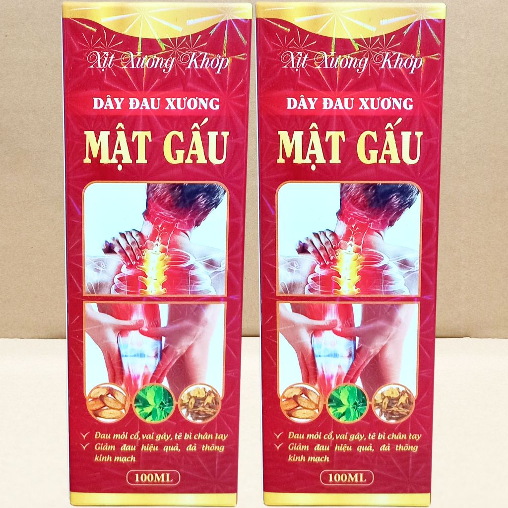 Combo 2 Hộp (Đỏ) Xịt Xương Khớp Dây Đau Xương Mật Gấu - Mekong - Bidopharma - Vitamin Chữa Lành