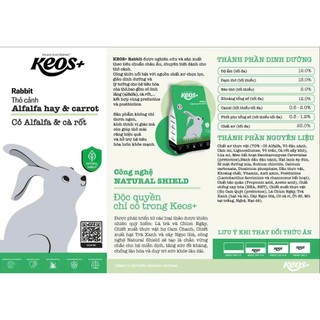 (HÀNG MỚI) KEOS+ Thức ăn viên nén cho thỏ cảnh, cỏ alfalfa và cà rốt size 2kg