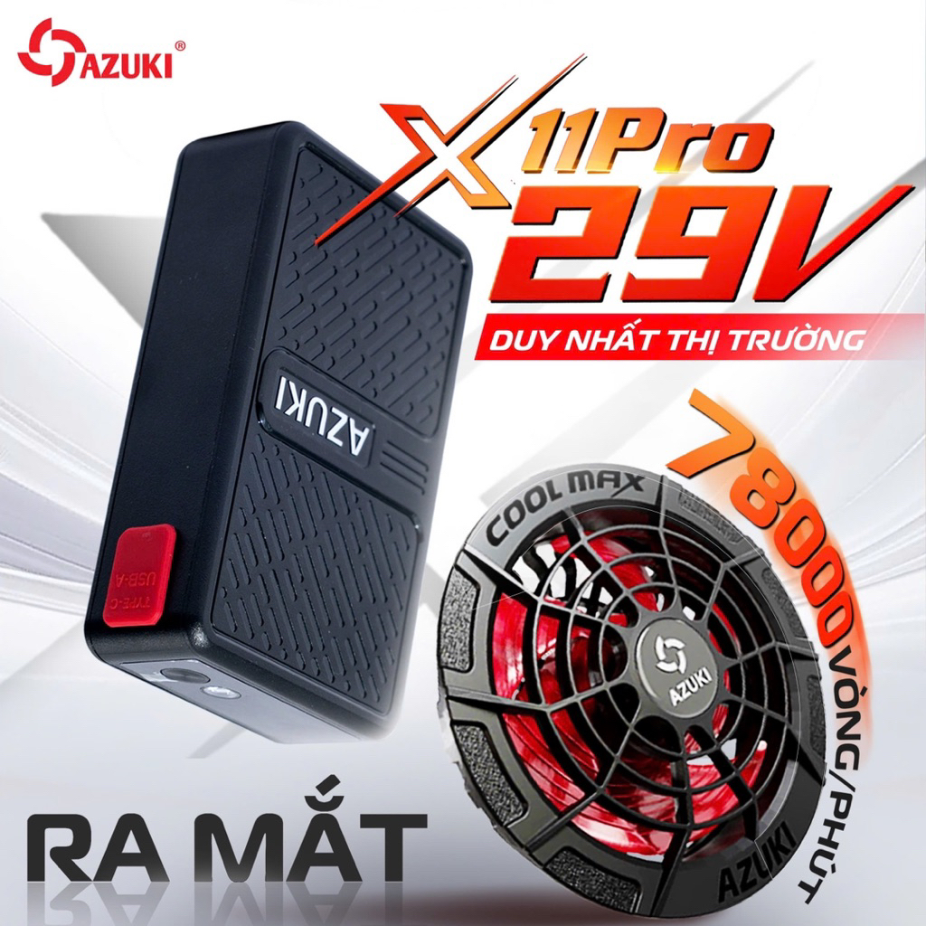Áo Điều Hòa AZUKI EX11 29V Hot Nhất 2025, Pin 30000mah Quạt 29V Chạy Dài Nhất Thị Trường 8 Đến 20 Tiếng [ BH 12 Tháng]
