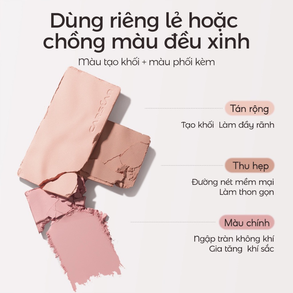 CARSLAN Phấn má hồng Phấn đa năng Trang Điểm 3 màu chất mịn lỳ lâu trôi 10.5g | NHÍM HOUSE